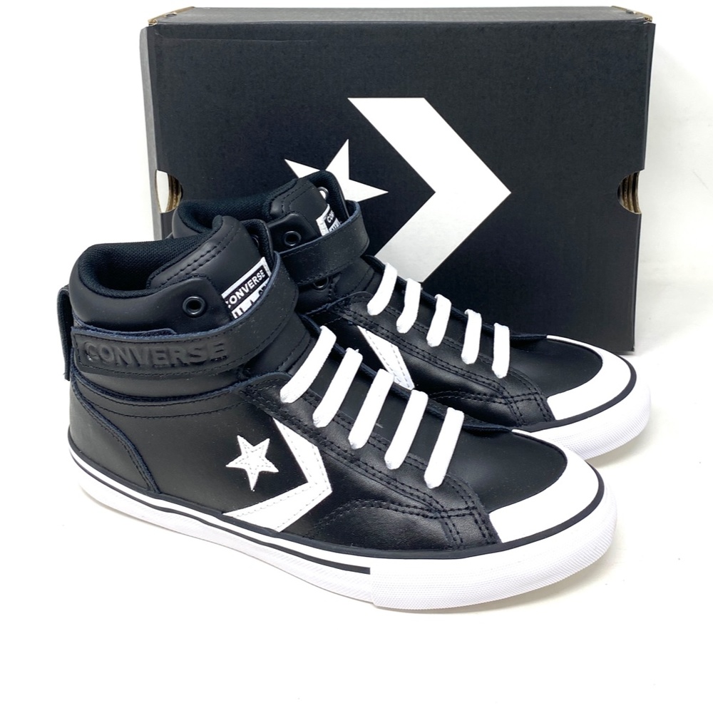 Converse Pro Blaze Strap All Star High Top Black Leather Women Sneakers 663608C - Picture 8 of 11